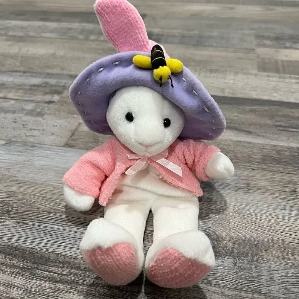 Vintage bunny with bee stuffed animal